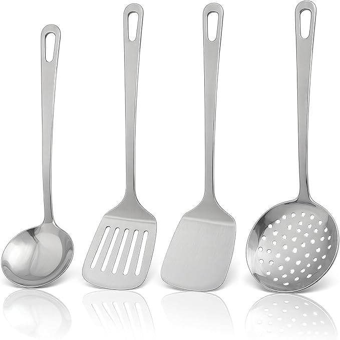 4pcs Cooking Utensils Set - Stainless Steel Kitchen Utensils - Image 1