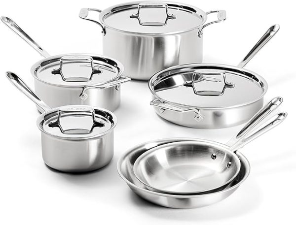 Brushed 5 Ply Stainless Steel Cookware Set