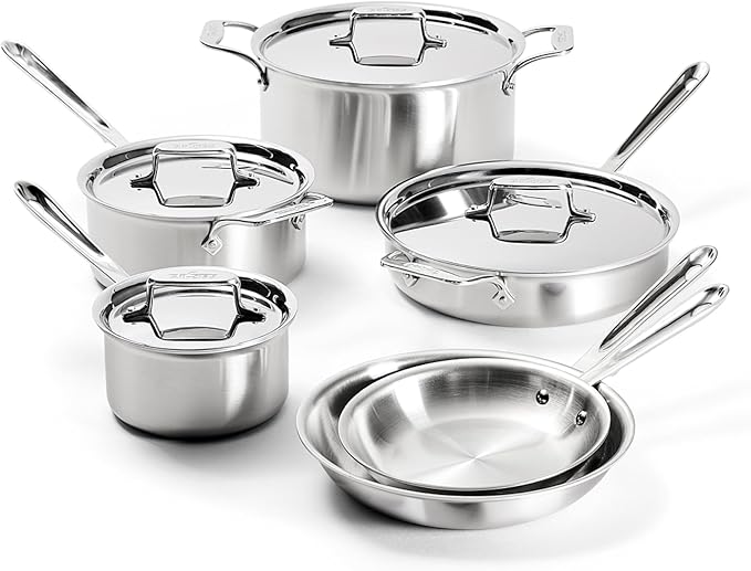 Brushed 5 Ply Stainless Steel Cookware Set - Image 1